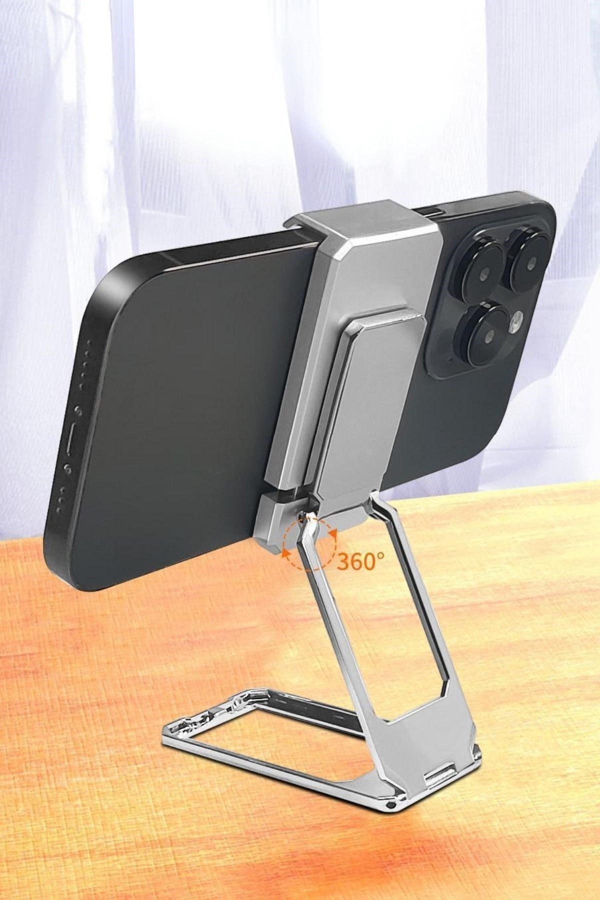 miorashop®  360 derece Dönen Tüm Telefon Tipleri İle Uyumlu Metal Telefon Standı Braket