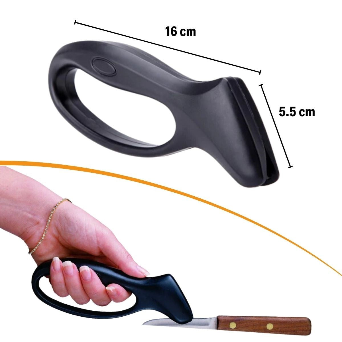 miorashop® Kolay Tutuş Saplı Paslanmaz Çelik Manuel Bıçak Bileme Aleti