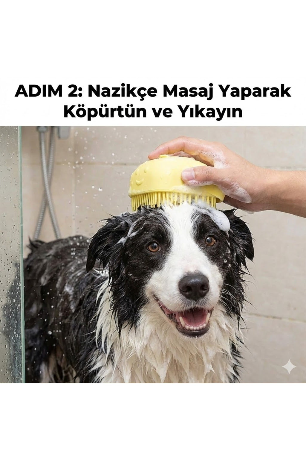 Şampuan Hazneli Kedi Köpek Yıkama Fırçası - Silikon Masaj Tarağı ve Evcil Hayvan Banyo Aparatı