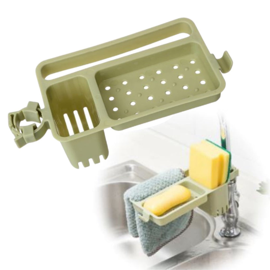 miorashop® Musluğa Takılan Sünger Havlu Askılı Sabun Hazneli mutfak Banyo Lavabo Düzenleyici Organizer