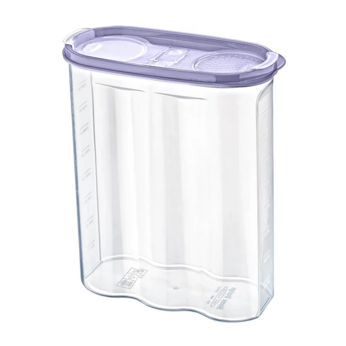 miorashop® 2 Kapaklı Ölçekli Erzak Kuru Gıda Saklama Kutusu Kabı 2,4 Litre-SA940