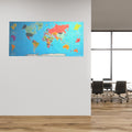 miorashop® Renkli Atlas Dünya Haritası Manyetik Yapıştırıcı Gerektirmeyen Duvar Stickerı 118 CM * 56 CM