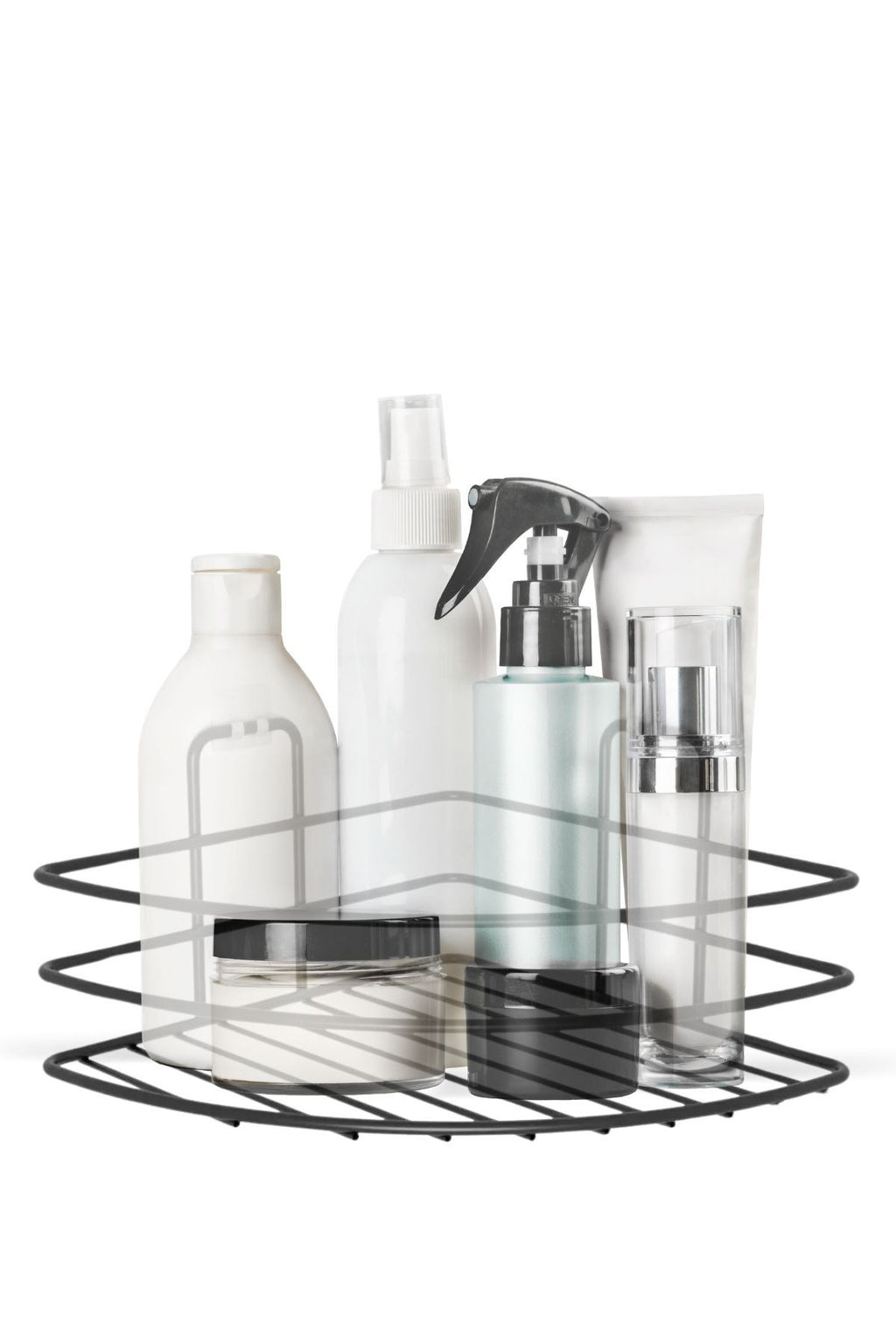 miorashop® Kendiliğinden Yapışkanlı Montaj Gerektirmeyen Tek Katlı Banyo Askı Köşe Şampuanlık Siyah