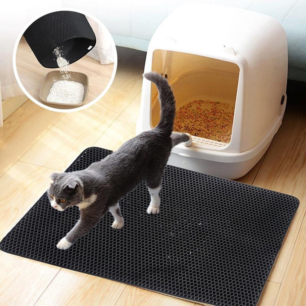 miorashop® Kedi Tuvalet Önü Kum Toplayıcı Temizleyici Elekli Gri Paspas