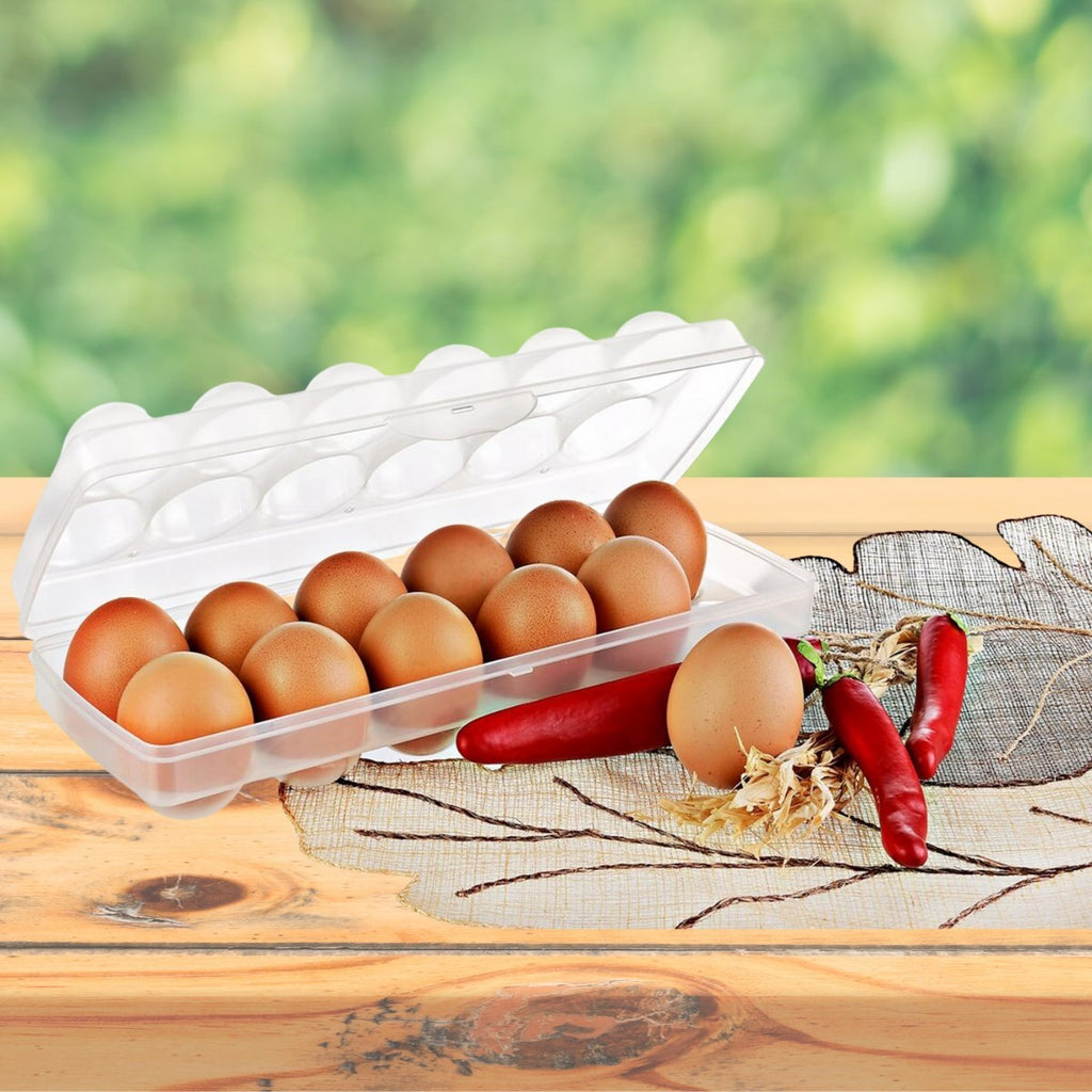 miorashop® 12li Şeffaf Kapaklı Kilitli Yumurta Saklama Kabı Kutusu Aparatı
