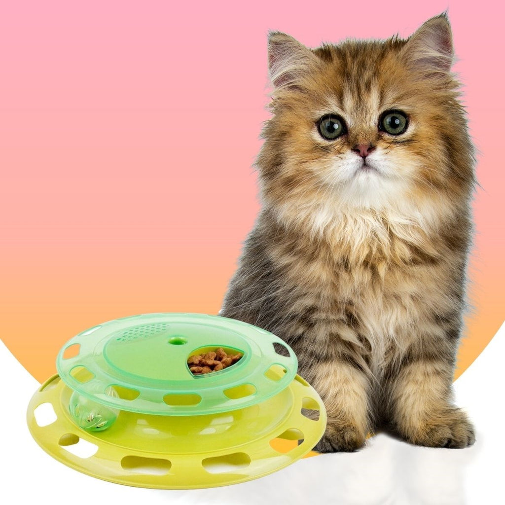 miorashop® Döner Tablalı Kedi Yemek Yeme Kabı Eğlenceli Kedi Yemek Tabağı