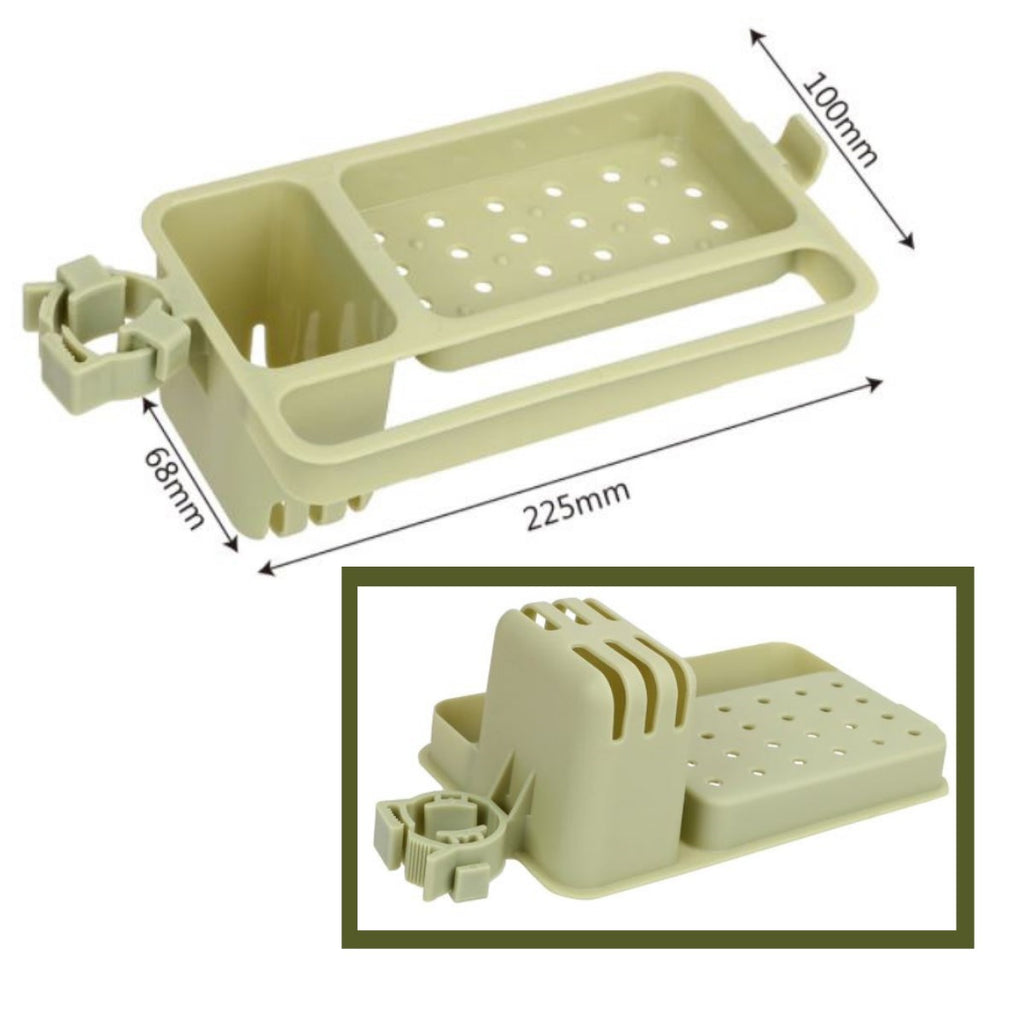 miorashop® Musluğa Takılan Sünger Havlu Askılı Sabun Hazneli mutfak Banyo Lavabo Düzenleyici Organizer
