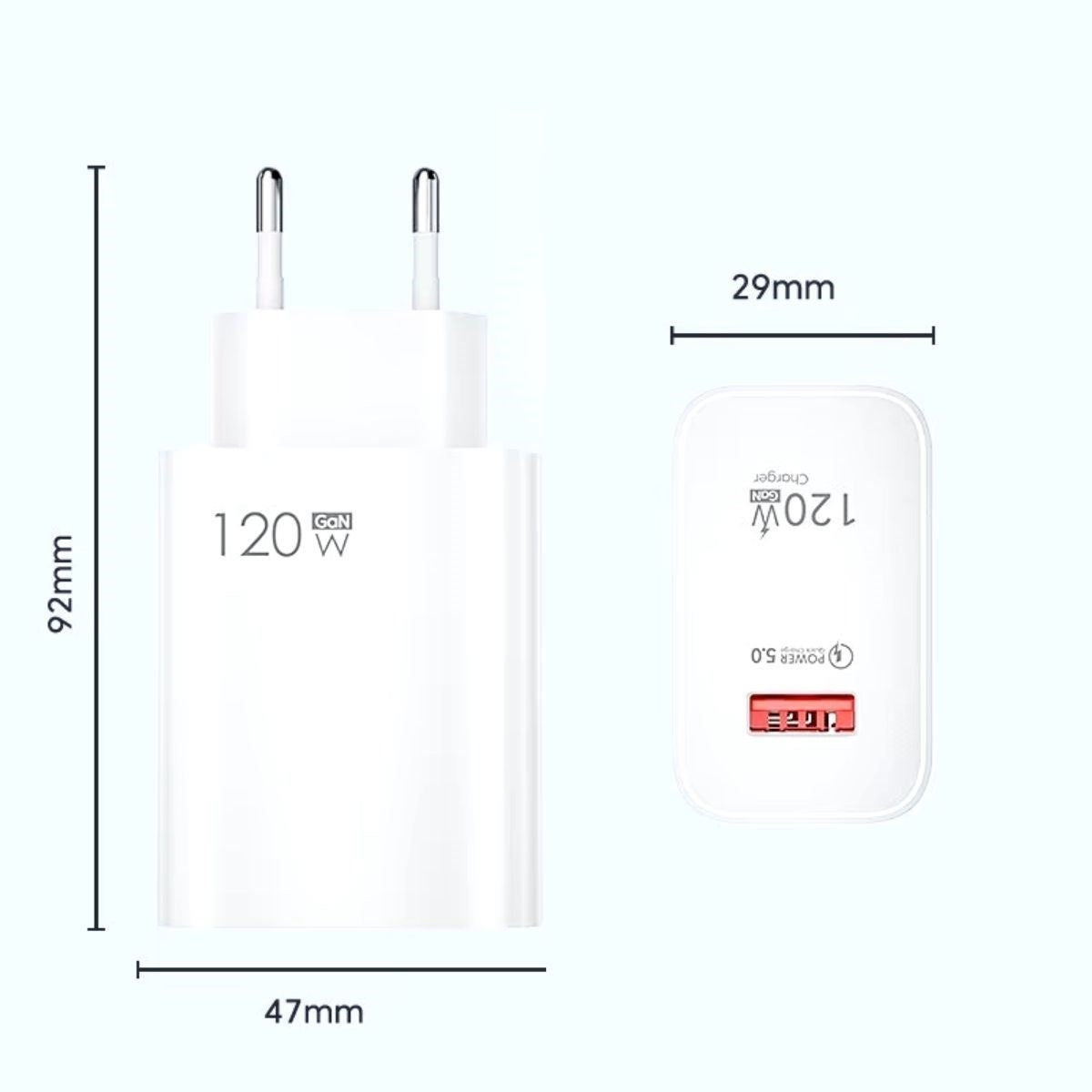 miorashop® 120W USB Hızlı Type C Uçlu Kablolu Şarj Aleti