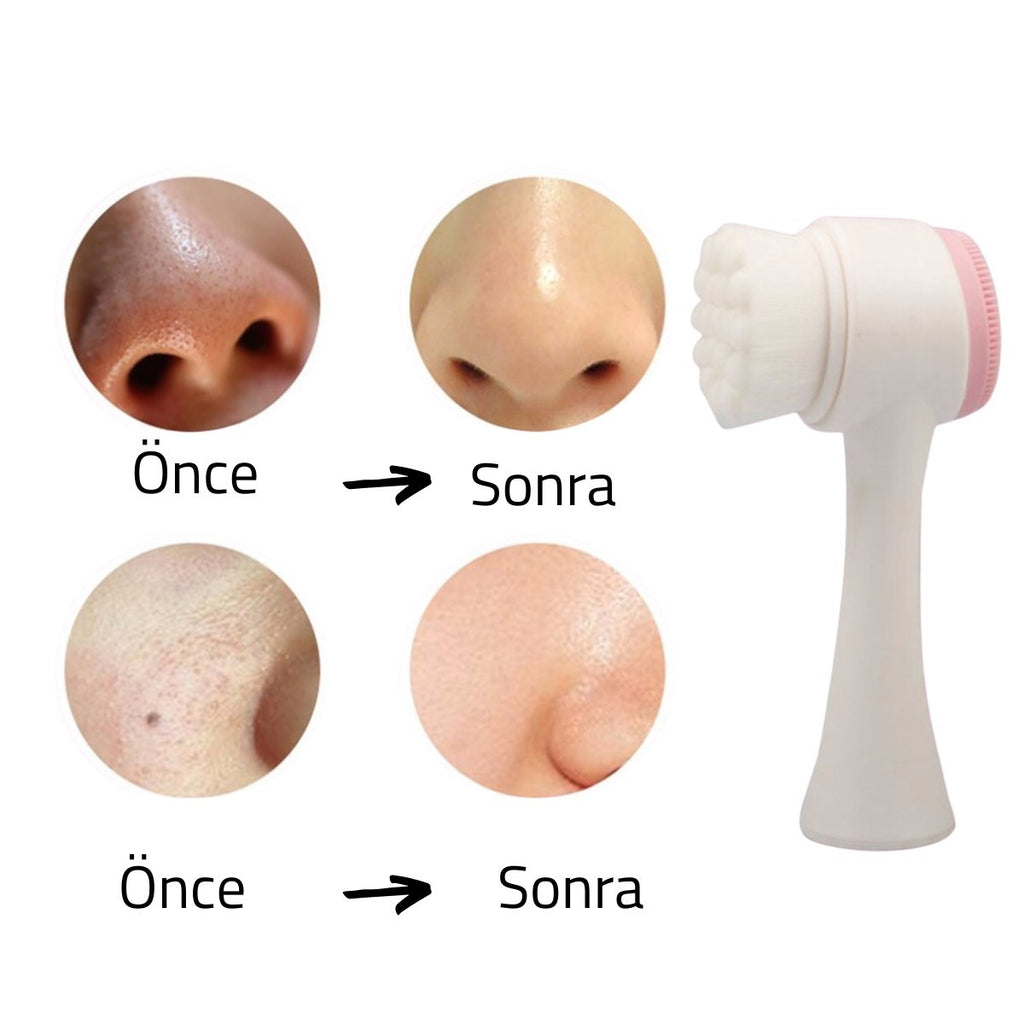 miorashop® 2li Set Çift Taraflı Cilt Temizleme Fırçası ve Yeşim Taşı Çift Taraflı Cilt Masaj Aleti