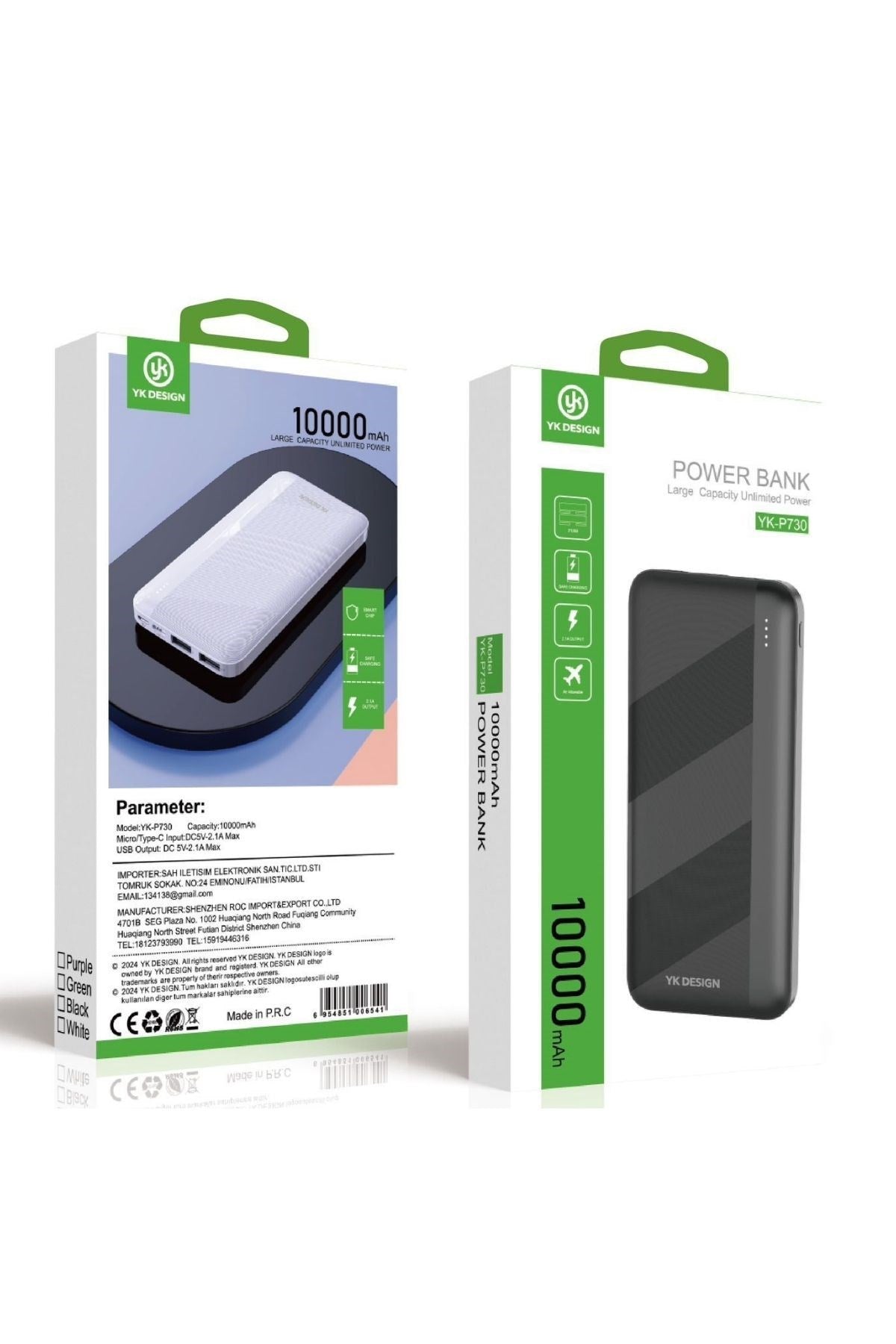 miorashop® Mikro Type-C USB Hızlı Şarj Edebilen 10000 mAh Powerbank