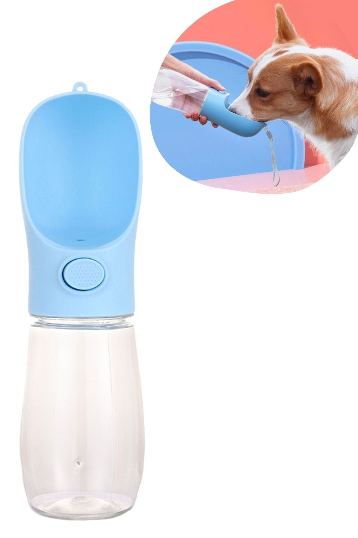 miorashop® 450 ml Taşınabilir Butonlu Evcil Hayvan Suluğu