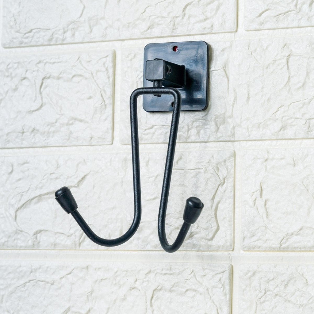 miorashop® Kendiliğinden Yapışkanlı Siyah Paslanmaz Metal Bornoz ve Havlu Askılığı