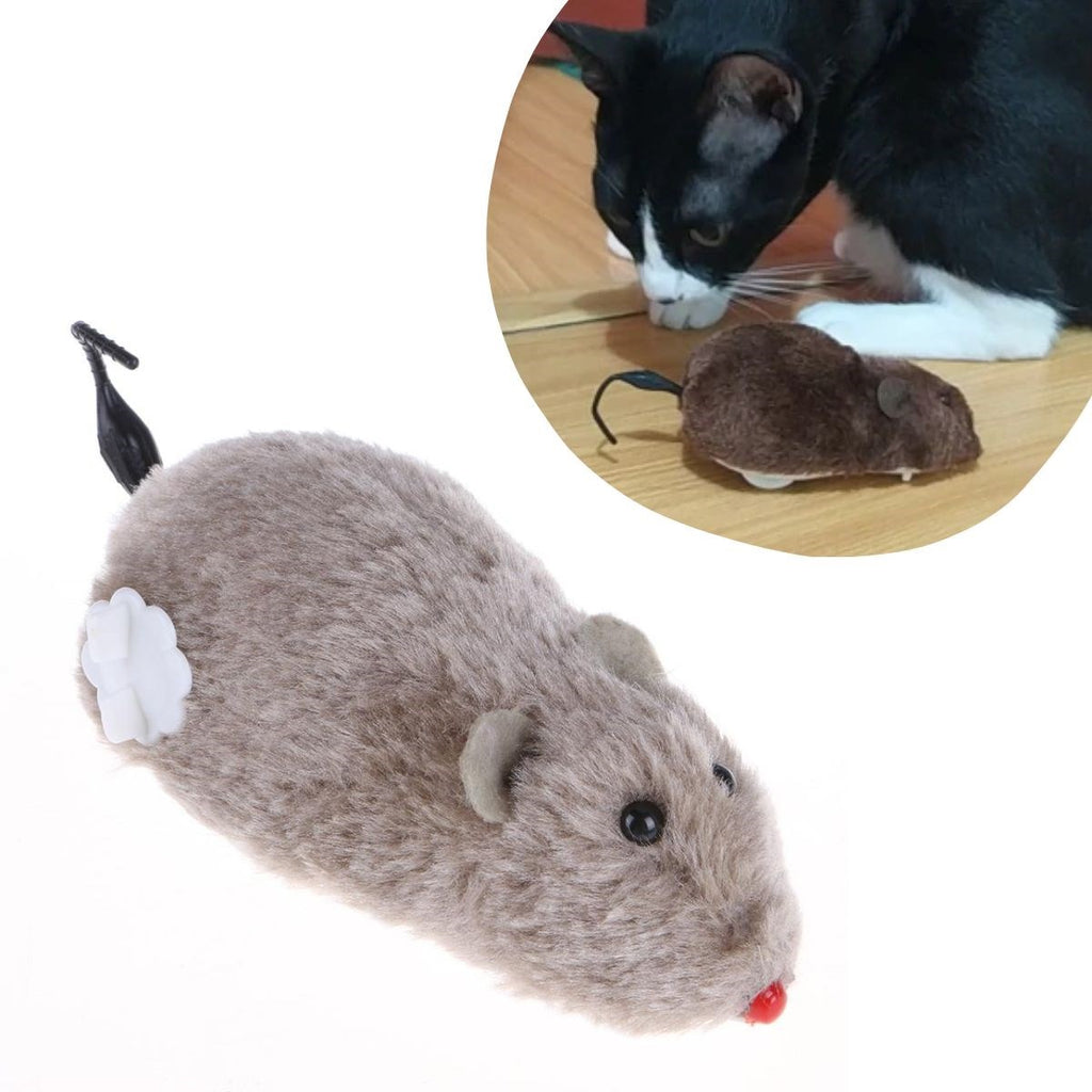 miorashop® Kurmalı Kedi Eğitim Oyuncağı Tüylü Peluş Fare Yakalama İnteraktif Sevimli Eğlenceli Oyuncak