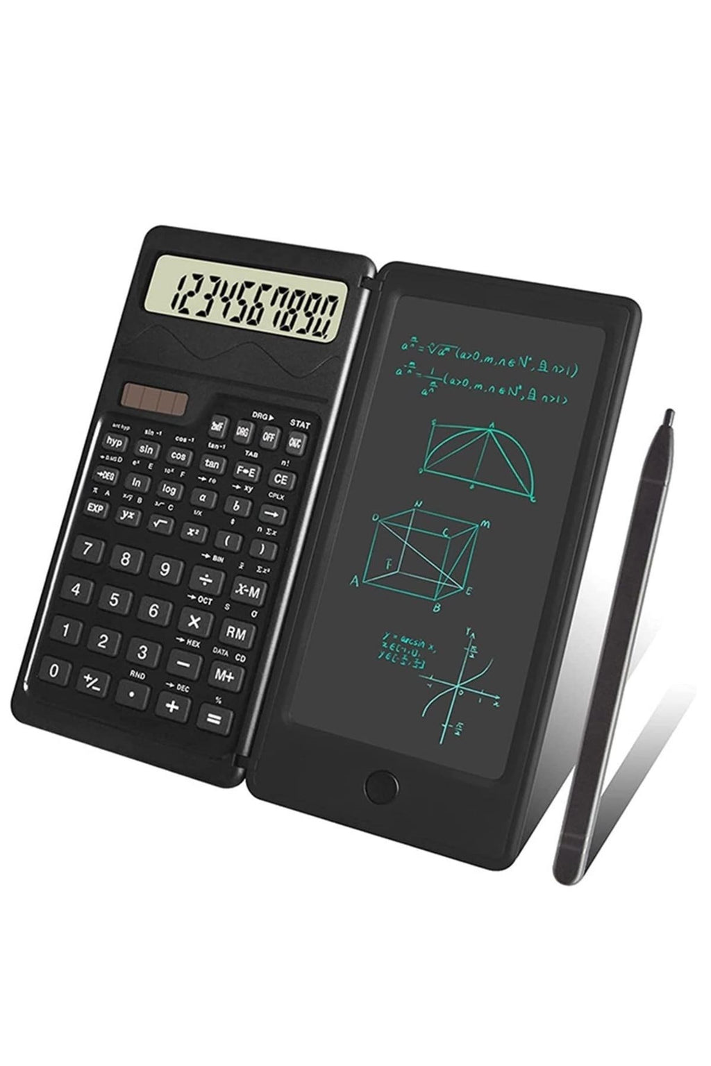miorashop® Silinebilir LCD Yazı Tabletli,Kalemli Katlanabilir Bilimsel Hesap Makinesi