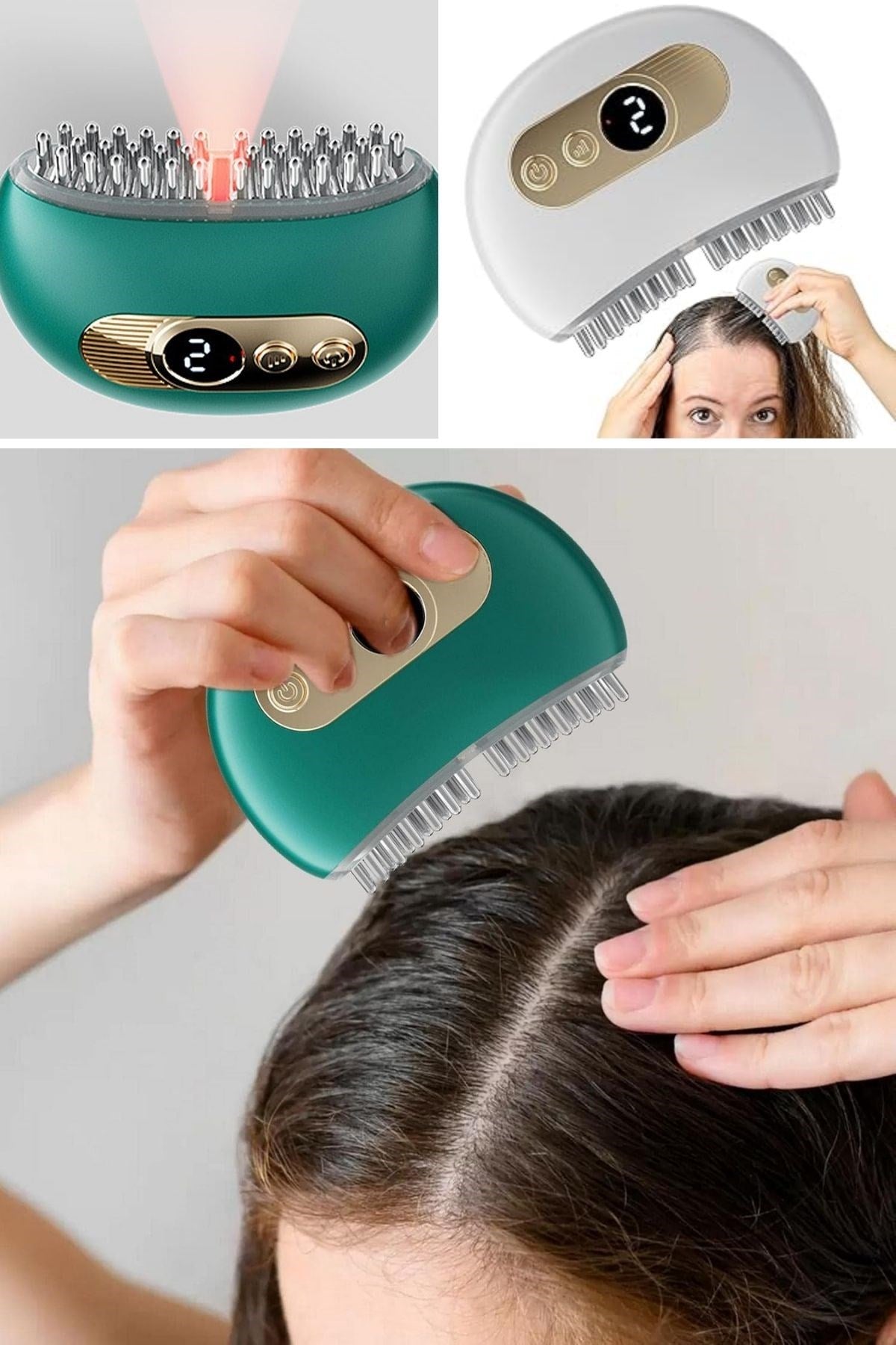 miorashop® 1 Adet Akıllı Elektrik Akımlı EMS Titreşimli Masaj Tarağı Kademeli Yüz Masaj Aleti Aparatı