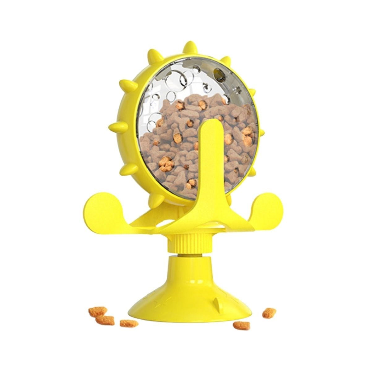 miorashop® Vantuzlu Zilli İnteraktif Dönebilen Mama Kaplı Renkli Eğlenceli Eğitici Kedi Oyuncağı