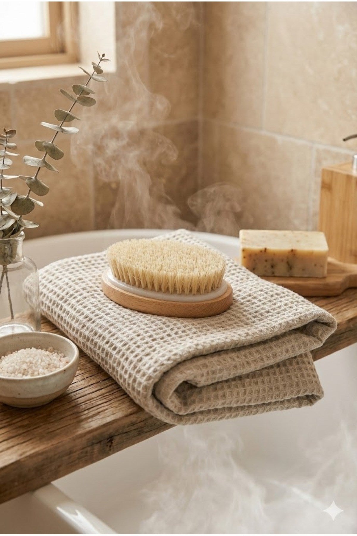 Doğal Vücut Fırçası – Kuru Fırçalama, Masaj ve Peeling Etkili Cilt Bakım Fırçası