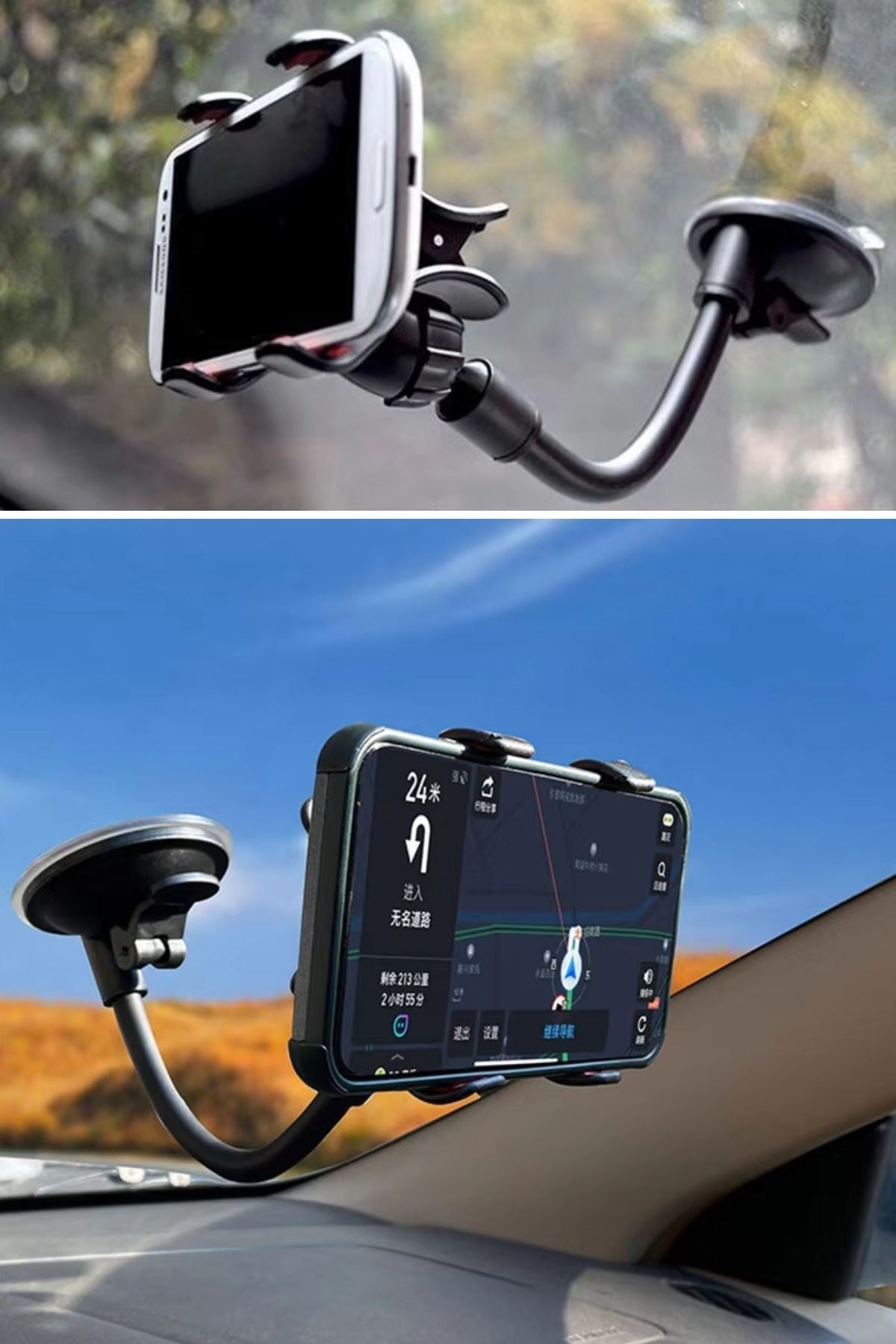 miorashop® Akrobat Cama Sabitlenen Güçlü Vakumlu 360 Derece Dönen Tüm Modellere Uyan Oto Telefon Tutucu