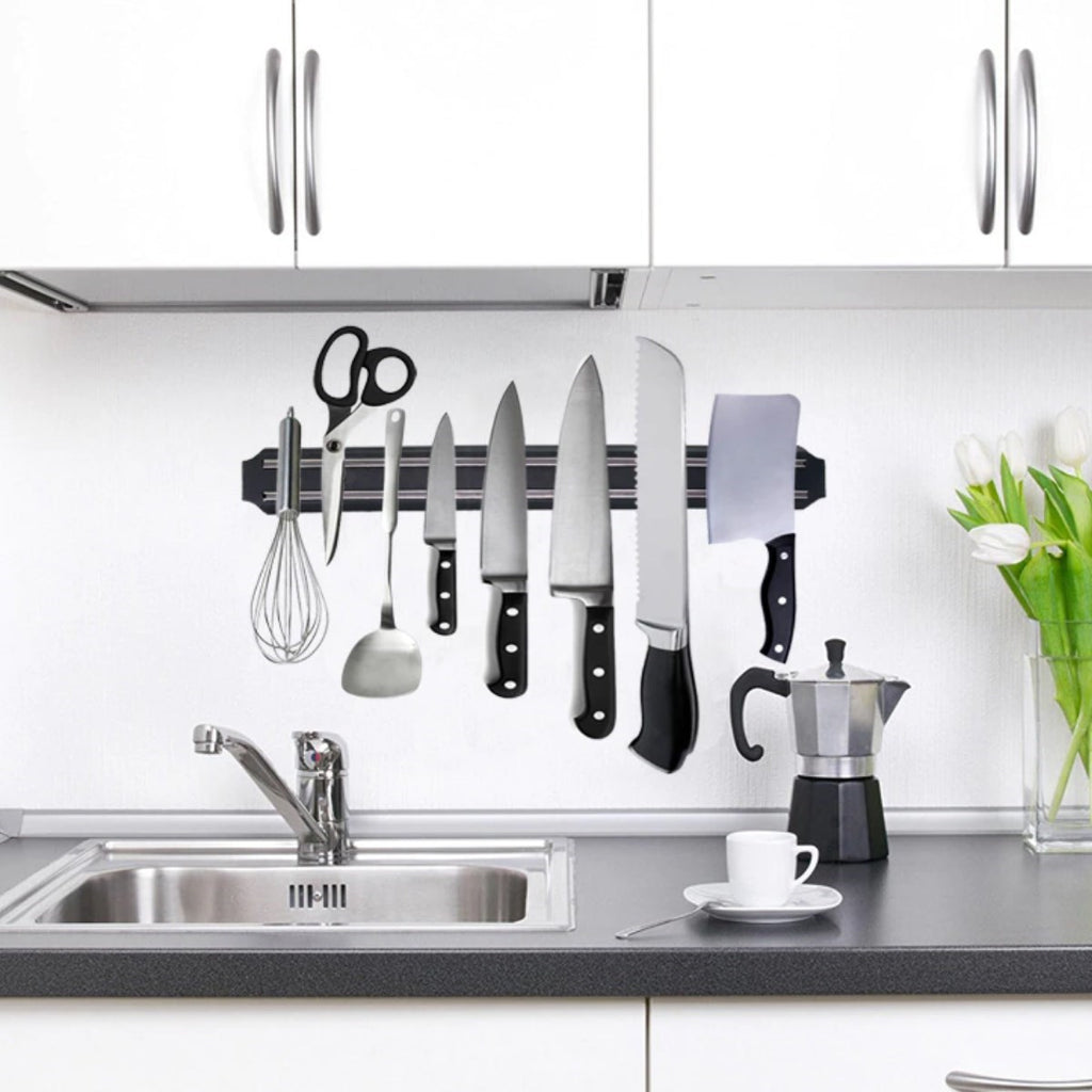 miorashop® Mıknatıslı Paslanmaz Duvar Bıçak Askısı Standı 33 Cm  Aparat