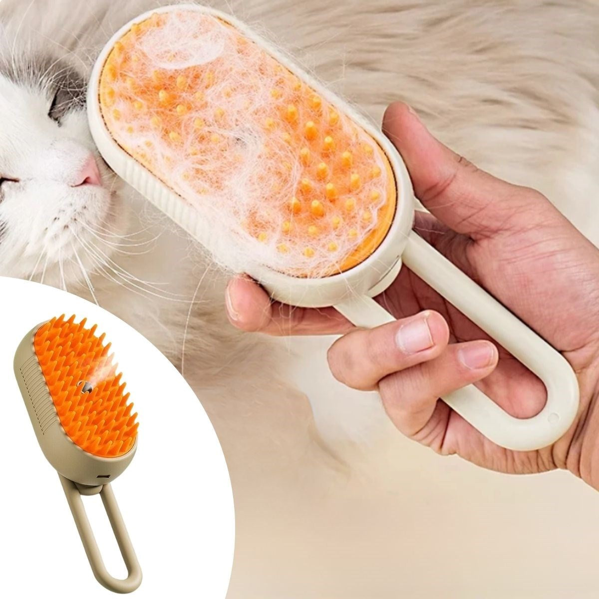 miorashop®  Saplı Su Püskürtmeli Kedi Köpek Fırçası Masaj Etkili Tüy Toplama Tarağı