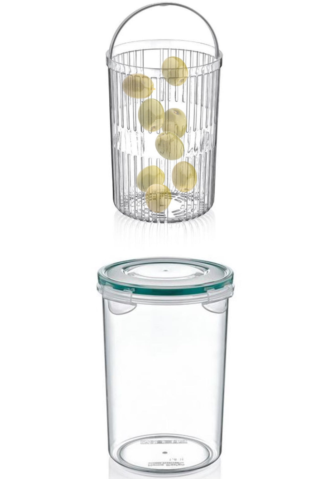miorashop® Zeytin Turşu Sebze Yıkama Kutusu Klipsli Kapaklı Saklama Kabı
