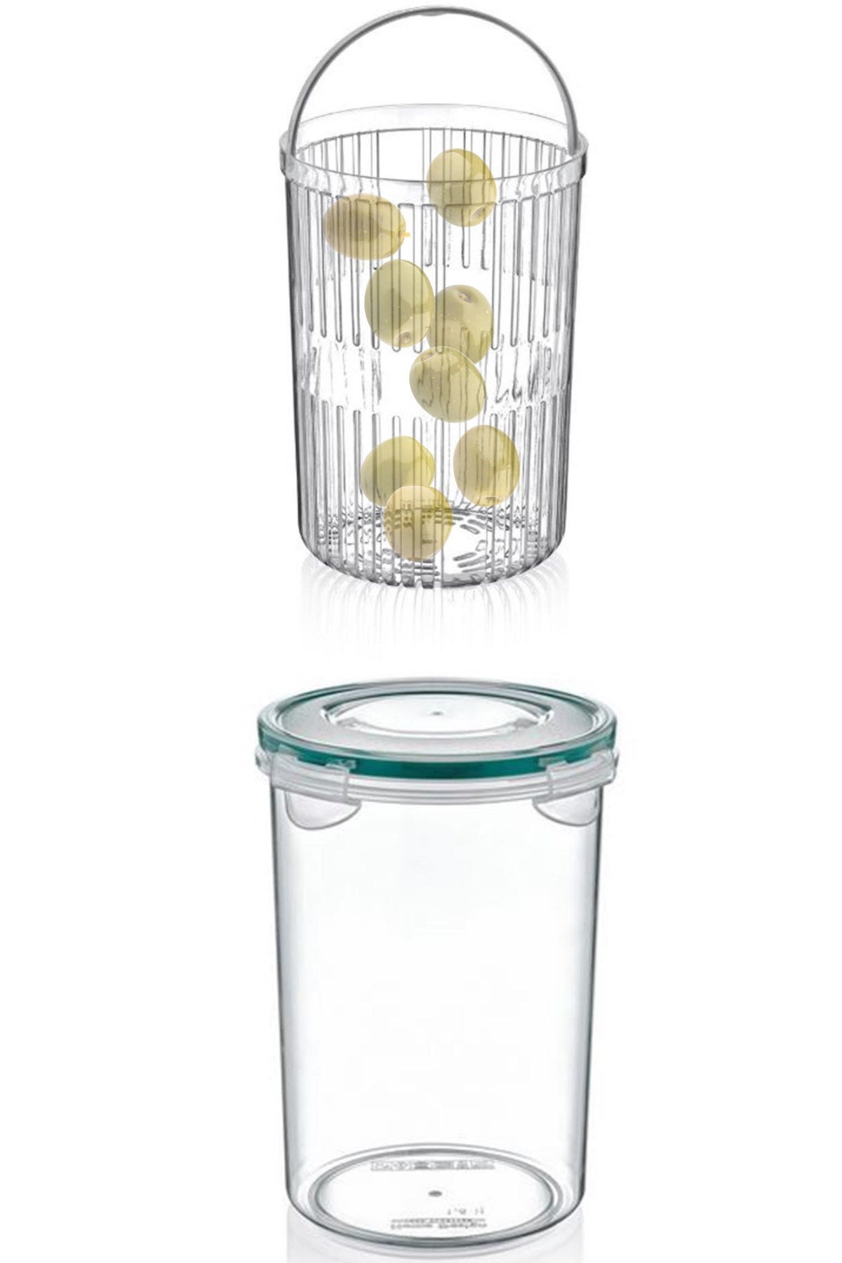 miorashop® Zeytin Turşu Sebze Yıkama Kutusu Klipsli Kapaklı Saklama Kabı