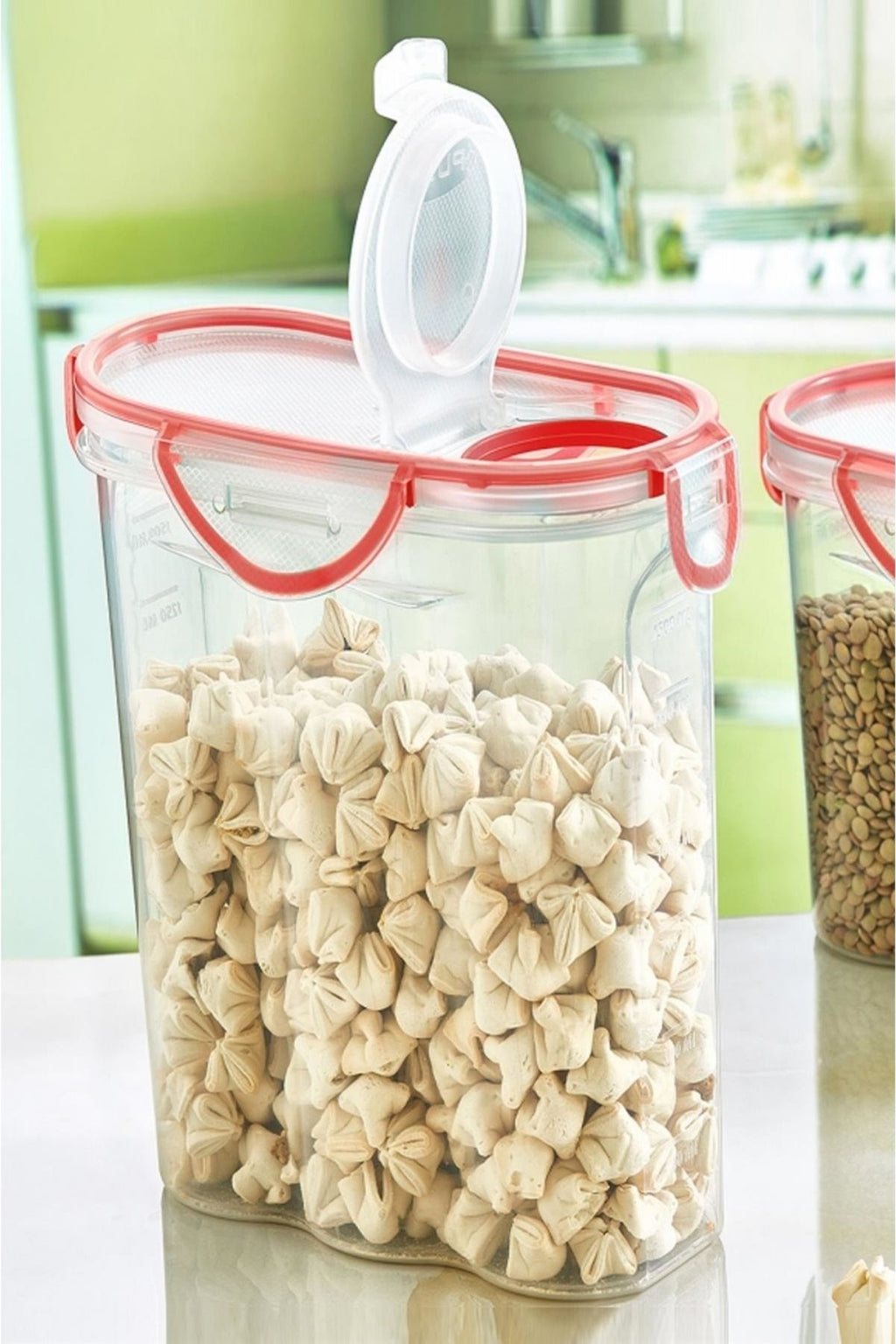 miorashop® Kilitli Kapaklı Contalı Hava,Su Sıvı Geçirmez 2,4 Litre Erzak Saklama Kabı-SA590