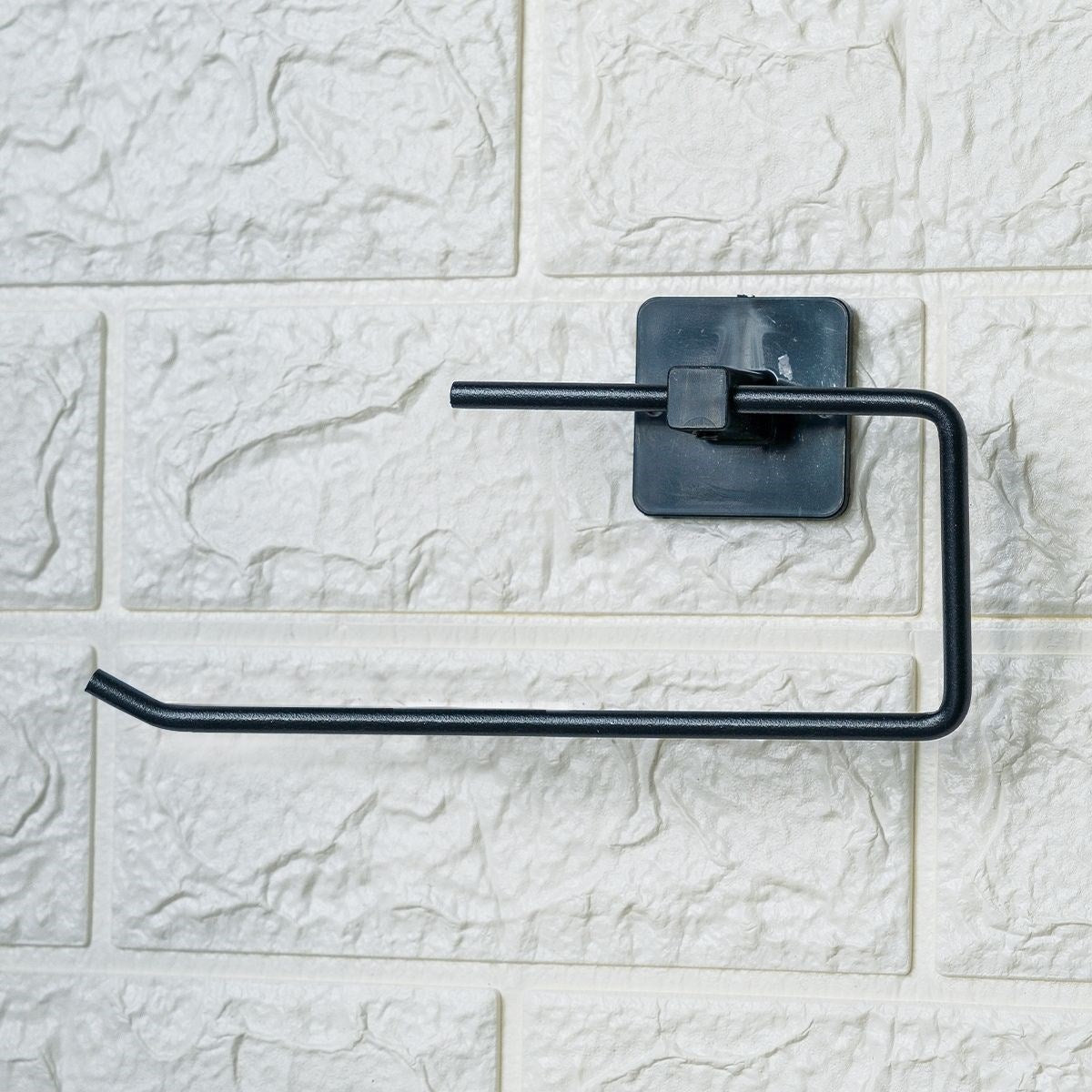 miorashop® Kendiliğinden Yapışkanlı Siyah Paslanmaz Metal Rulo Havluluk Aparat
