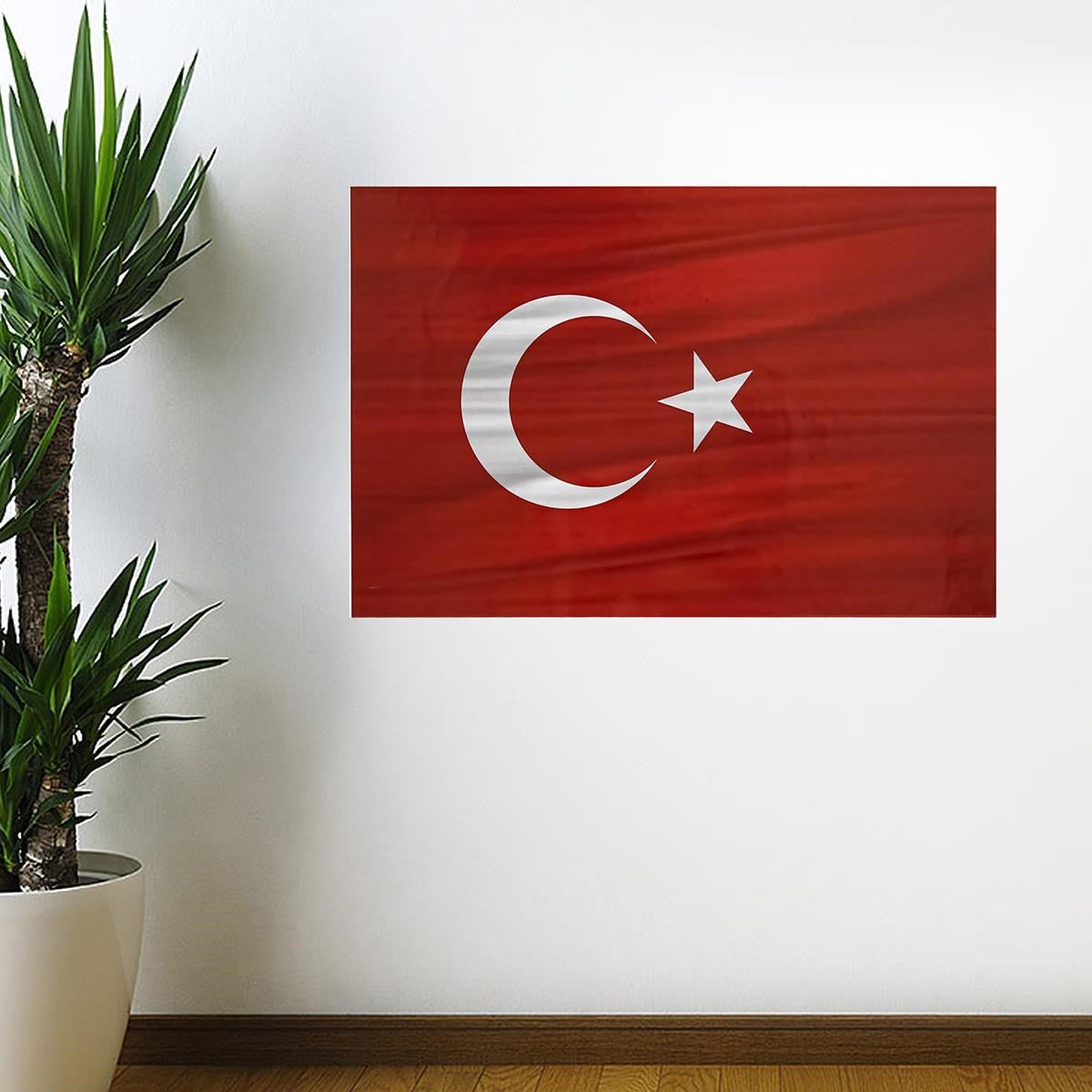 miorashop® Dalgalanma Efektli Manyetik Duvar Stickerı Türk Bayrağı 75 x 50 cm