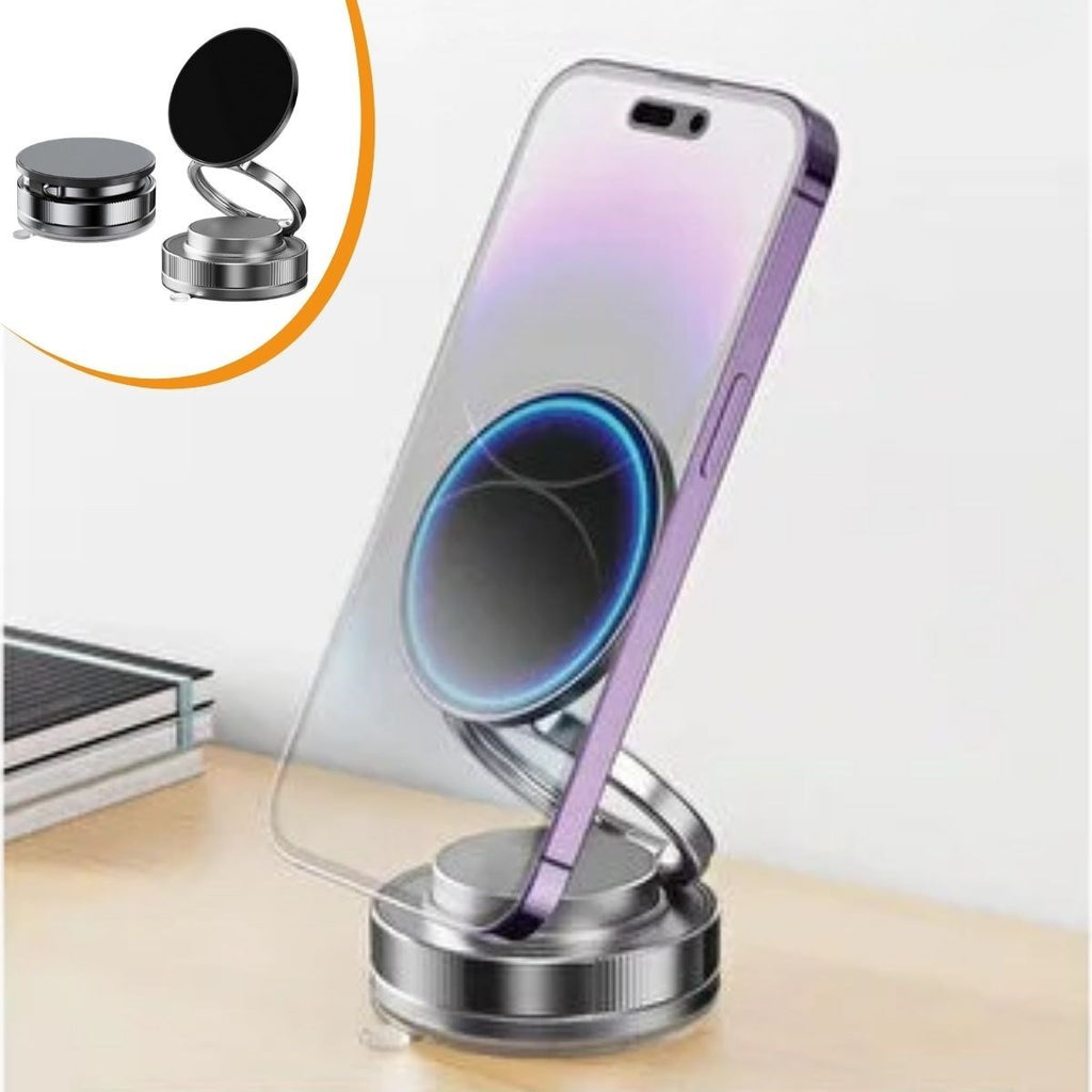 miorashop® Vakumlu Manyetik Telefon Tutucu – Güçlü Vakum 360° Döner Araç İçi Telefon Standı, Ultra Sabit Manyetik Destekli Mobil Cihaz Aparatı