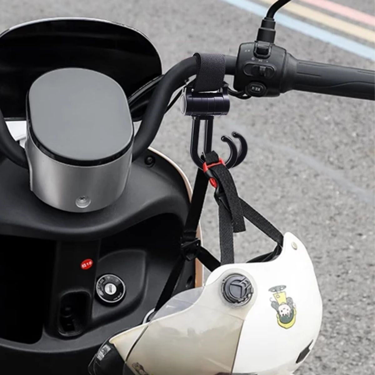 miorashop® 2li Bebek Arabasına Uyumlu Cırtlı  Eşya Taşıma Aparatı 360 Derece Dönebilen Plastik Kanca