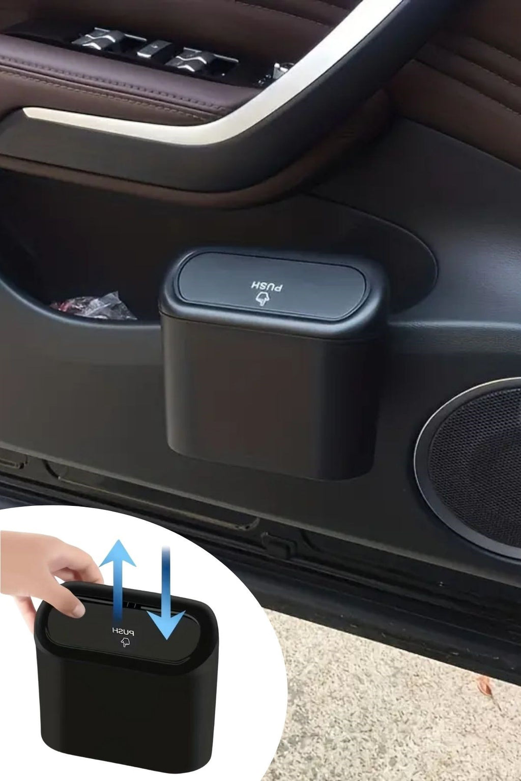 miorashop® Araç İçi Takılarak Sabitlenebilen Mini Kapaklı Çöp Kovası