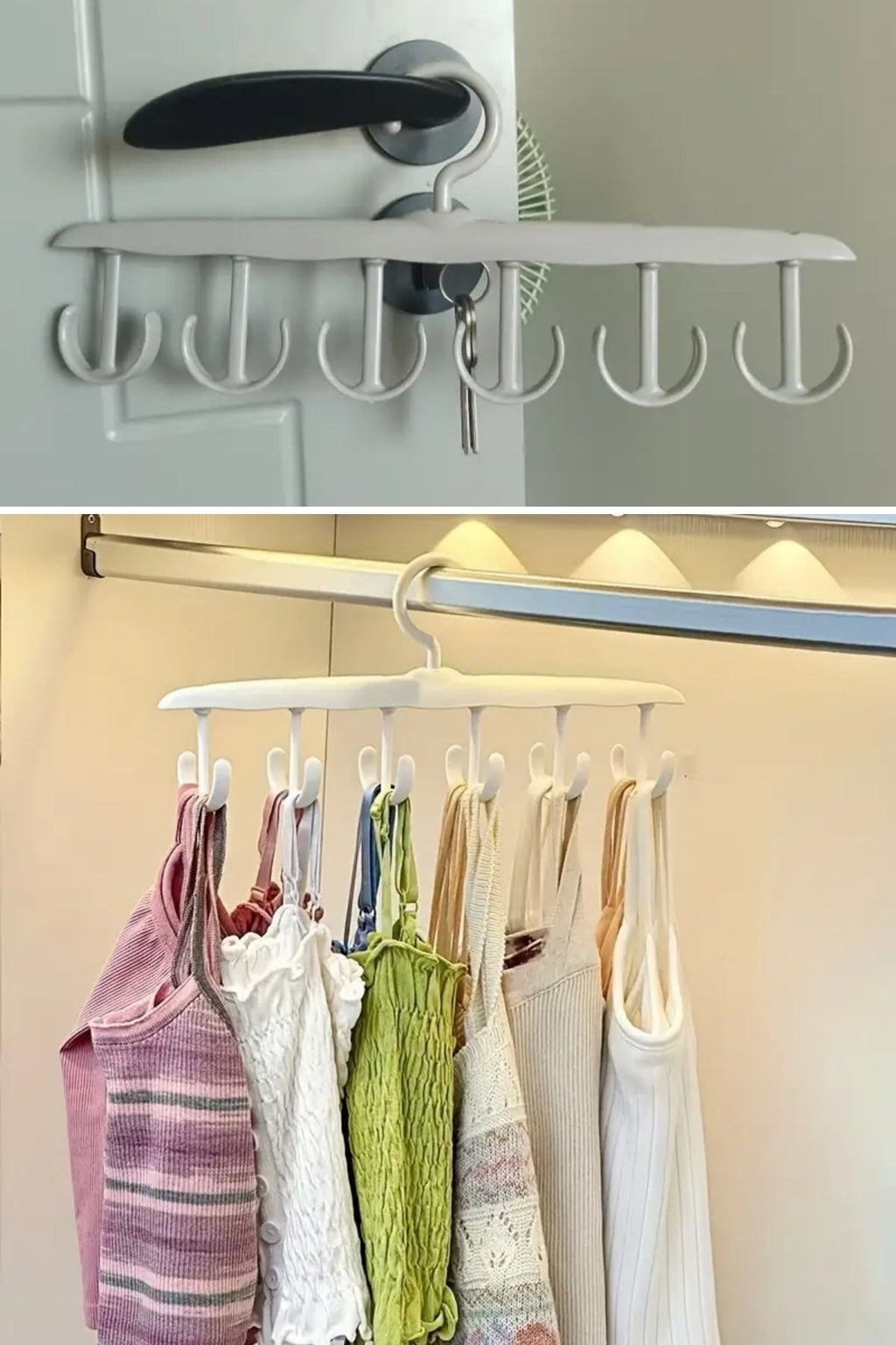 1 Adet Yer Tasarruflu 6 Kancalı Plastik Dolap İçi Düzenleyici Pratik Askı