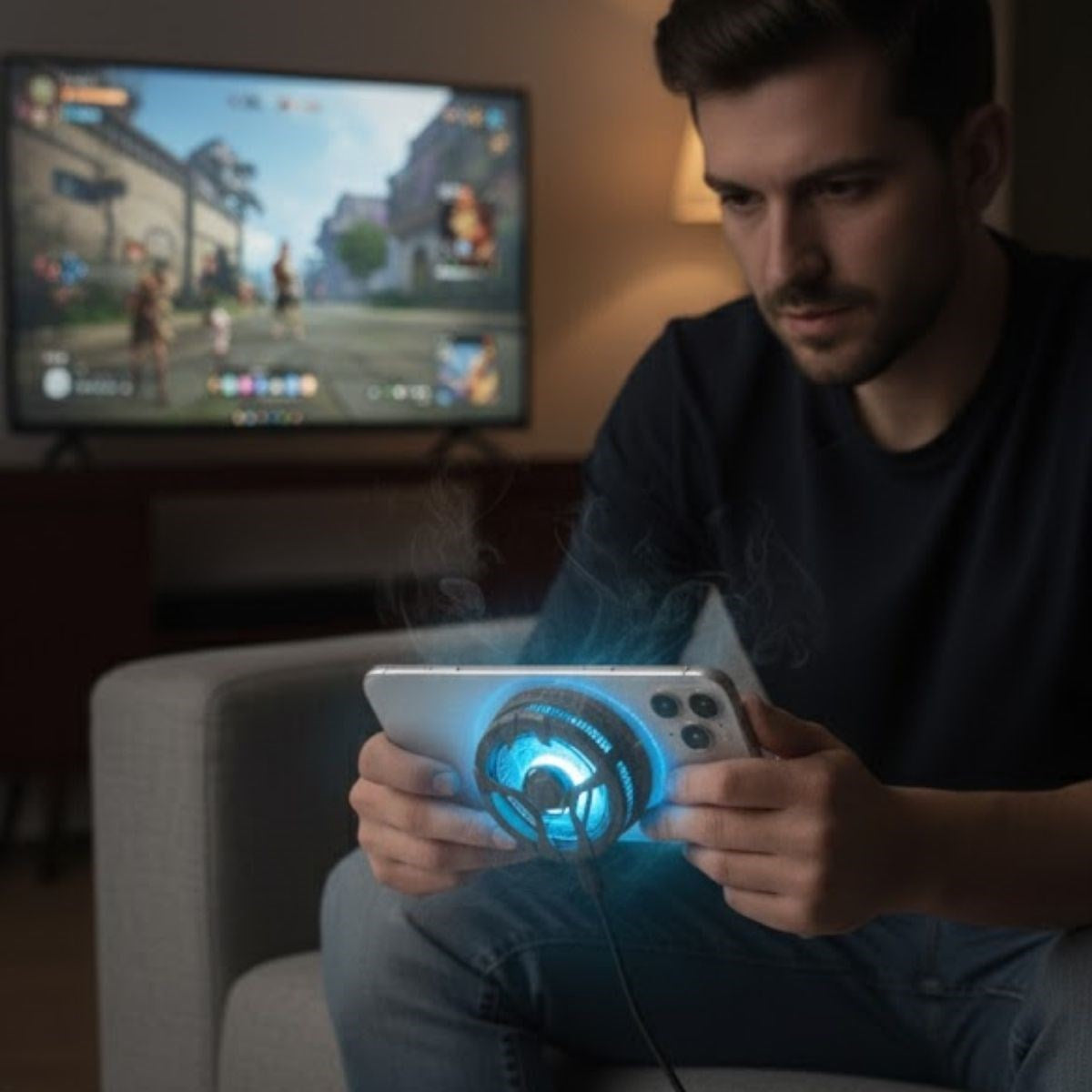 miorashop® Manyetik Telefon ve Tablet Soğutucu – Güçlü Sessiz Fanlı, Hızlı Isı Dağıtıcı Mobil Cihaz Soğutma Aparatı S25 Radiator