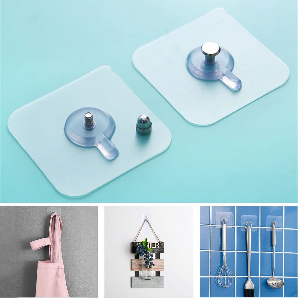 miorashop® Süper Güçlü Çerçeve Askısı Pin Delgisiz Vidalı Tırnak Kanca Yapışkanlı Raf Tutucu Askı 4 Adet