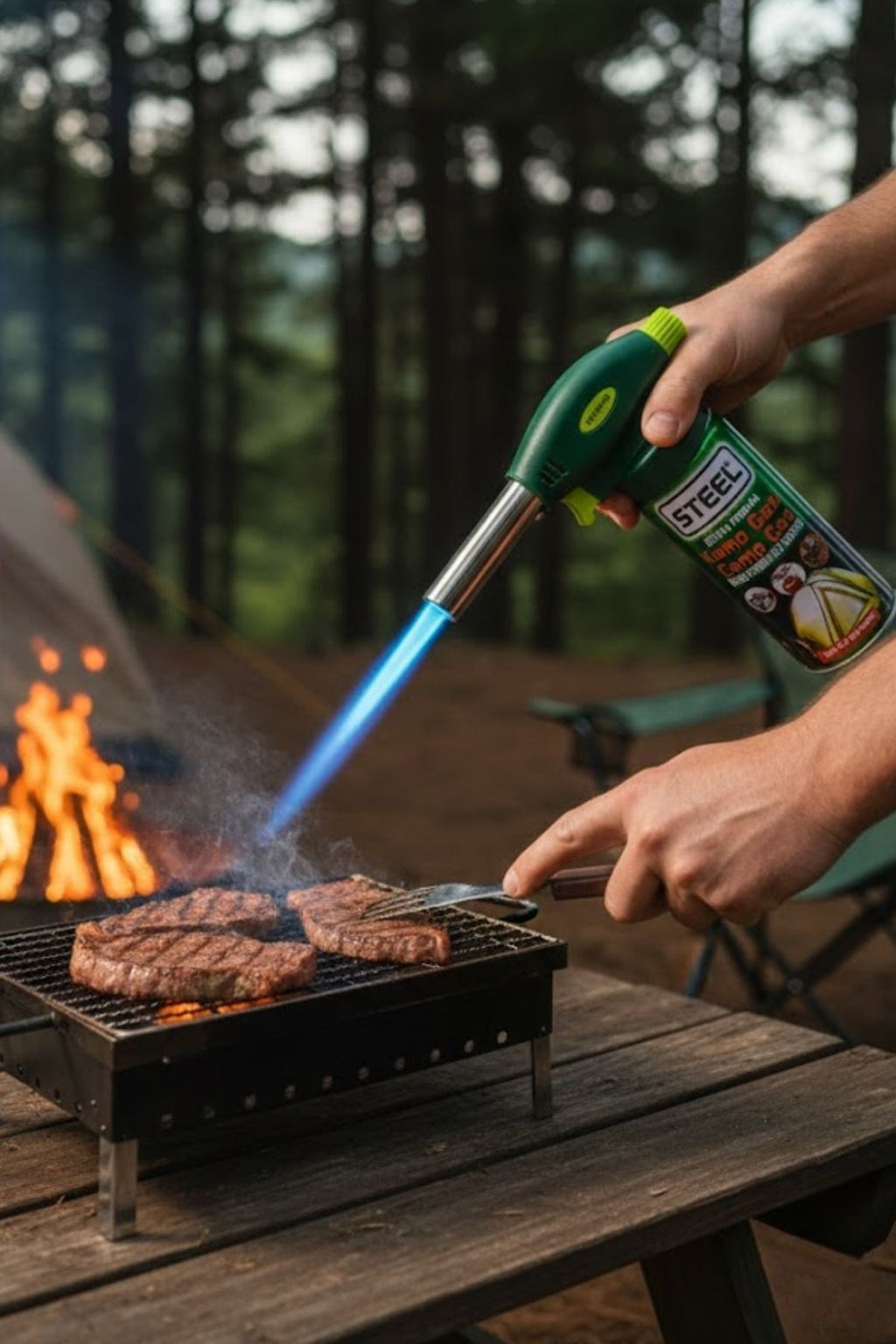 miorashop® Outdoor Kamp, Piknik ve Tamir İşleri İçin Kamp Gazı Seti – Taşınabilir Pürmüz Alev Tabancası ve Yüksek Performanslı Gaz Kartuşu
