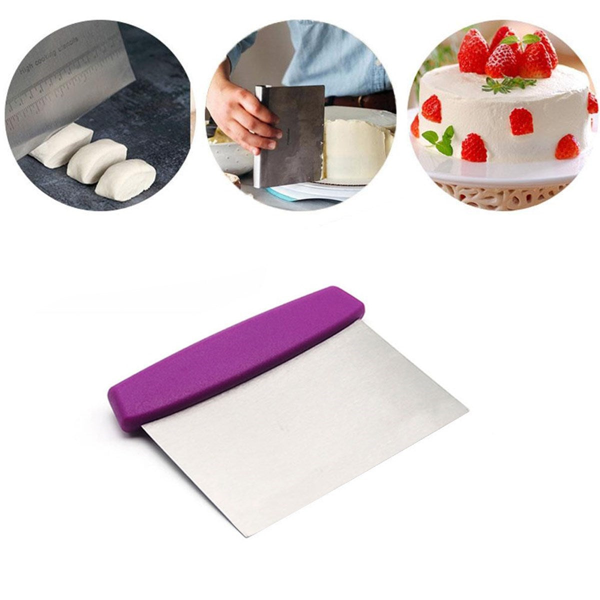 miorashop® Çelik Hamur Kesici Kazıyıcı Pasta Kek Dekorasyon Spatula Aleti