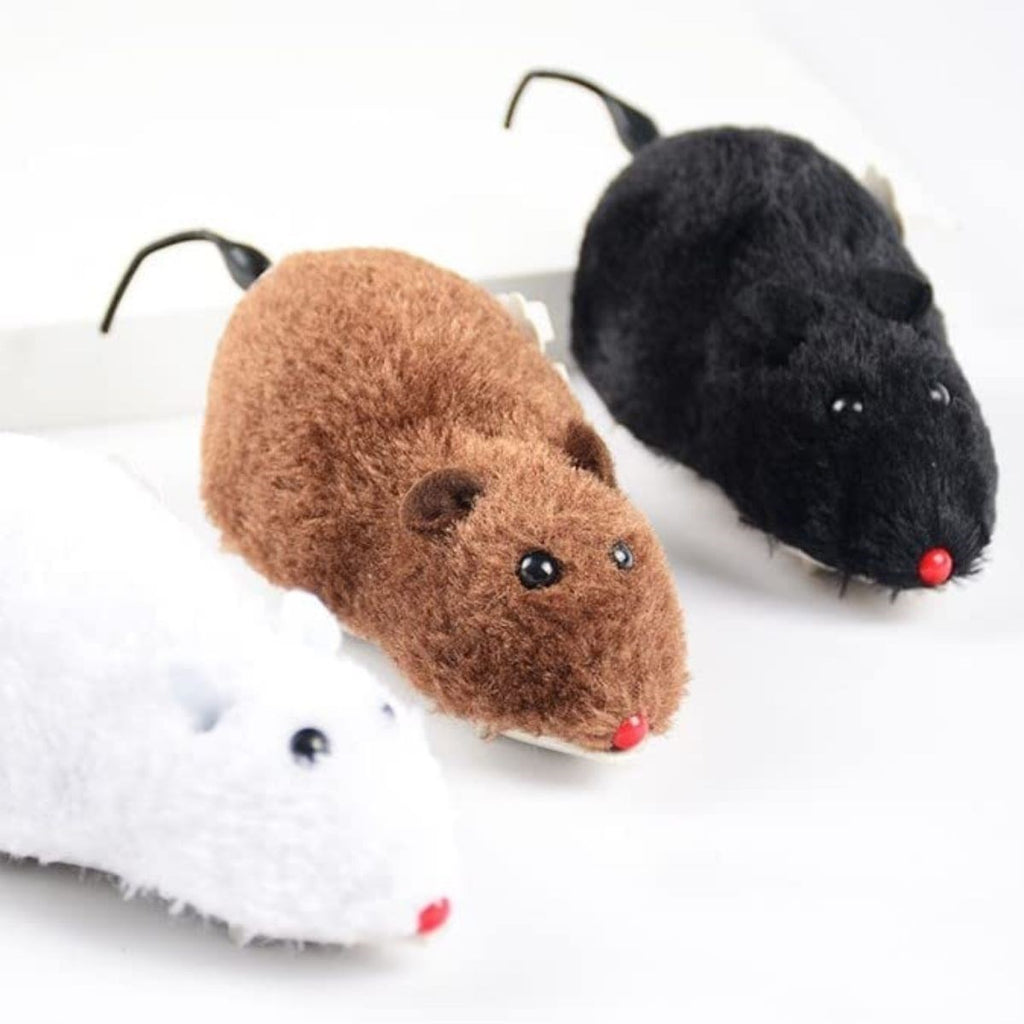 miorashop® Kurmalı Kedi Eğitim Oyuncağı Tüylü Peluş Fare Yakalama İnteraktif Sevimli Eğlenceli Oyuncak