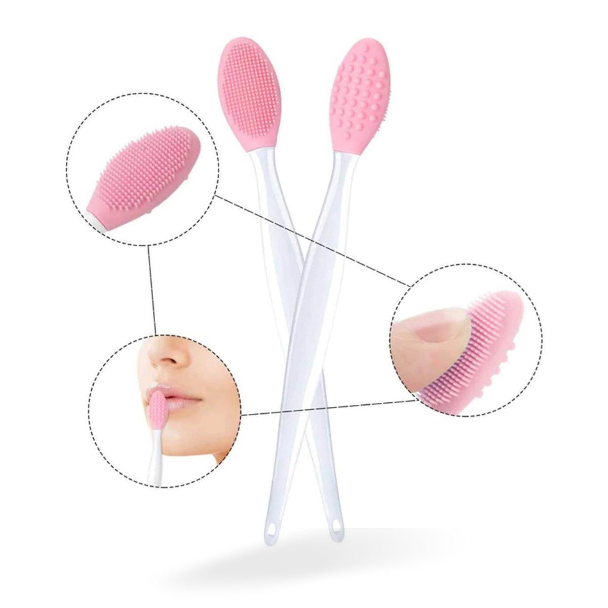 miorashop® 2 Adet Dudak Fırçası Peeling Etkili Gözenek  Siyah Nokta Temizleyici Akne Giderici Çift Yönl