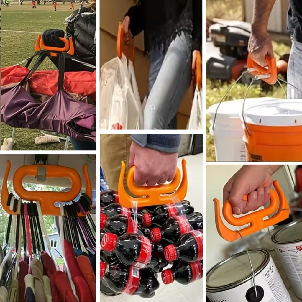 "miorashop® Ergonomik Poşet Taşıma Aparatı – Ağır Yük Taşıyıcı Tutacak, Elden Kesme Yapmayan Kolay Taşıma Kancası, Market ve Alışveriş Çantası Taşıyıc