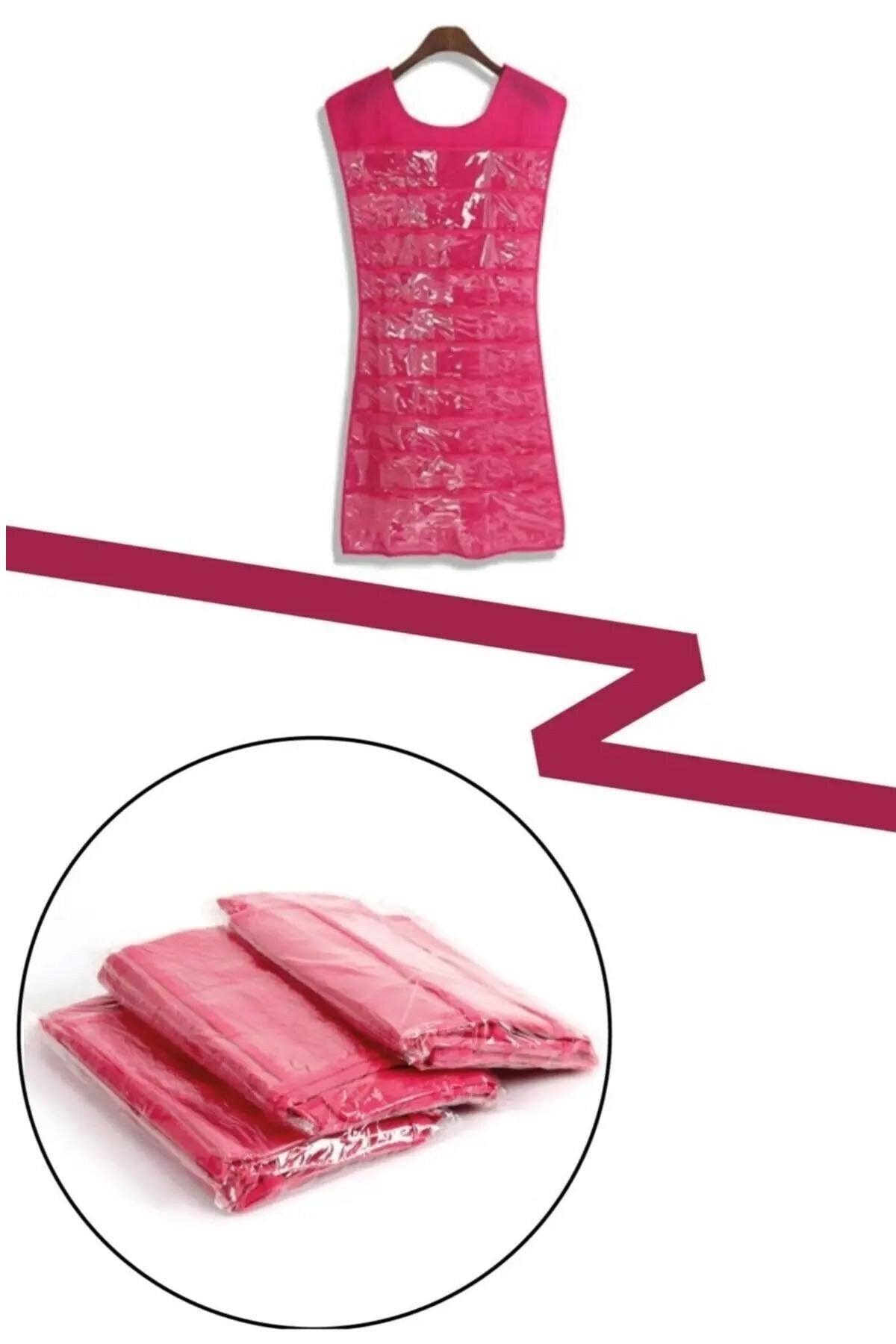 miorashop® Elbise Şeklinde Takı Düzenleyici İki Taraflı Mücevherler Ve Takılar İçin Takı Organizer