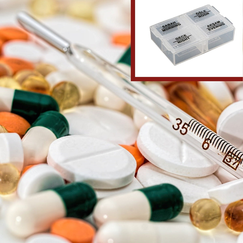 miorashop® 4 Öğün Günlük Hap İlaç Saklama Taşıma Kutusu İlaç Hatırlatıcı