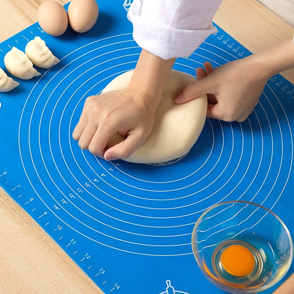 miorashop® 40*50 cm Silikon Ölçekli Kullanımı Kolay Hamur Açma Matı Ekmek Mantı Makarna Hamuru Yoğurma