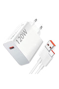 ⚡ 120W Hızlı Şarj Adaptörü + Type-C Kablosu | Süper Hızlı Şarj Cihazı 1 metre