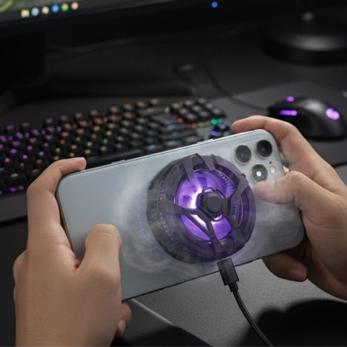 miorashop® Manyetik Telefon ve Tablet Soğutucu – Güçlü Sessiz Fanlı, Hızlı Isı Dağıtıcı Mobil Cihaz Soğutma Aparatı S25 Radiator