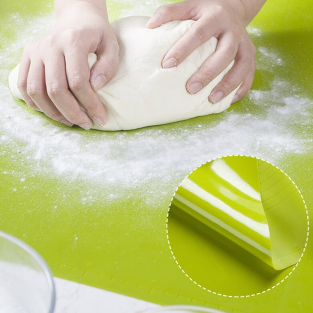 miorashop® 40*50 cm Silikon Ölçekli Kullanımı Kolay Hamur Açma Matı Ekmek Mantı Makarna Hamuru Yoğurma