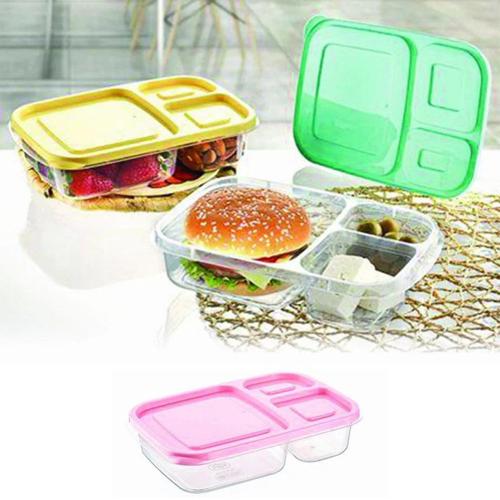 miorashop® 3 Bölmeli Sefer Tası Pratik Kolay Gıda Diyet Saklama Erzak Kabı