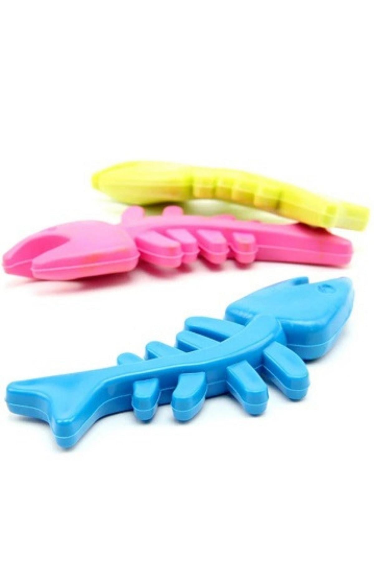 miorashop® Balık Kemiği İskelet Şekilli Renkli Plastik Kedi Oyuncağı