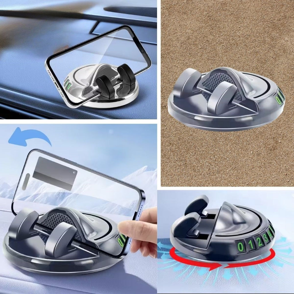 miorashop® Numaratörlü Güçlü Yapışkanlı 360 Derece Dönebilen Su Geçirmez Araç İçi Telefon Tutucu Plastik Aparat