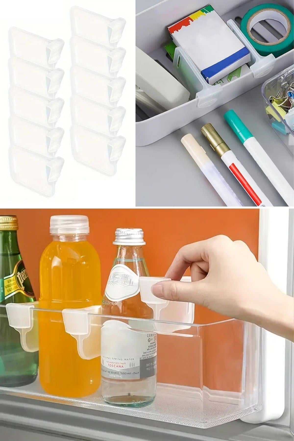miorashop® 10'luŞeffaf Buzdolabı Yan Kapı Düzenleyici Buzdolabı Dolap İçi Bölümleyici Aparatlar